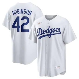 mens nike jackie robinson white brooklyn dodgers home coope